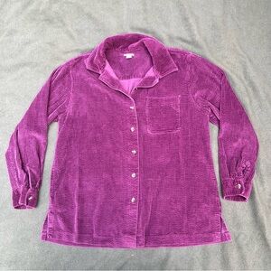 Eggplant Purple Corduroy Button Up